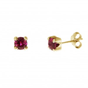 Gold earrings 10kt, 07-4BO